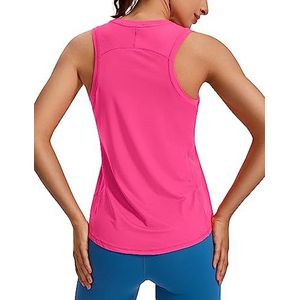 CRZ YOGA Vrouwen Sport Tank Top Racerback Mouwloze Yoga Tops Zomer Fitness Tops Gym Lichtgewicht Sport Top Magenta S
