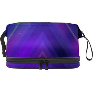 Grote capaciteit reizen cosmetische tas, koele dromerige geometrie foto, make-up tas, waterdichte make-up tas organisator, Meerkleurig, 27x15x14 cm/10.6x5.9x5.5 in