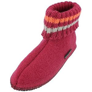 HAFLINGER Paul huisschoen met kraag van zuivere scheerwol, bordeaux, 38 EU