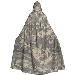 MQGMZ Leger digitale camouflageprint unisex mantel met capuchon, feest, carnaval, vampierkostuum, heksenkostuum, Halloween-decoratie
