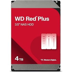 WD Red Plus 4TB NAS 3.5"" interne harde schijf - 5400 RPM-klasse, SATA 6 Gb/s, CMR, 256 MB cache, WD49EFPX, 2025