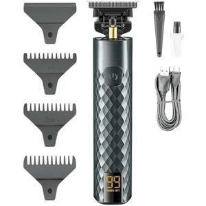Tondeuse voor mannen, tondeuse draadloze haarsnijmachine T9 kapper professionele tondeuse digitale display kapseltrimmer voor mannen