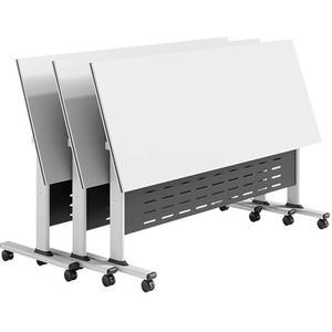 3 STKS Conferentieruimte Tafel - Opvouwbare Conferentietafel, Moderne Witte Conferentieruimte Tafel, Opvouwbare Flip Top Kantoor Vergadertafel Mobiele Conferentie Tafel Voor Training Seminar, Met