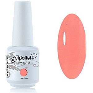 Vishine Gelnagellak, 8 ml, semi-permanent, uv/led, in 298 verschillende kleuren, voor nail art, manicure, lichte zalmkleur, #515