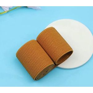 Verdikte elastische band met maismotief - platte tailleband in goud/zilver metallic (brede stretchriem voor modieuze tailleversteviging) - 4 cm