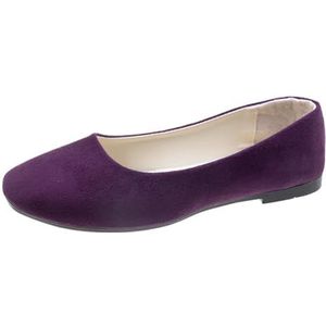 Rojeam Dames Schoenen Ballerina Flats Pompen Ballet Flat Slip-on Ballerina Pompen Schoenen Dames Loafers Paars 43 EU