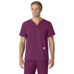 Carhartt Scrubs C15013 Unisex Force Modern Fit V-hals Top - XXXX-Large - Wijn