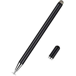 Hoge gevoeligheid styluspen, universele 2-in-1 capacitieve tekentabletpennen met schijf, voor capacitieve mobiele telefoons, tablets en touchscreen-apparaten (Zwart)