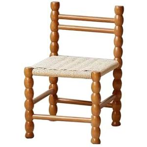 Keukenstoelen, rotan patio moderne vrijetijds houten eetkamerstoel, for binnen en buiten, achtertuin, veranda, wachtkamer(Brown,Short)