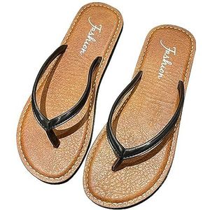 fanelod Goedkope slippers voor dames | Comfortpantoffels PVC platte sandalen - Slippers strandsandalen, slijtvaste douchesandalen voor douche, zomer en strand