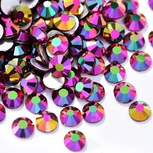 Mix Size Crystal AB Kleurrijke Non Hotfix Strass Flatback Glas Steen Nagel Strass Diamant Voor DIY Decoraties B117-Rose Goud AB-SS16-1440Pcs