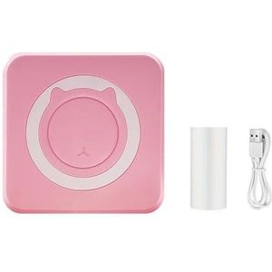 Miniprinter, draadloze minifotoprinter, etikettenprinter, draagbare BT minithermische printer(Pink)