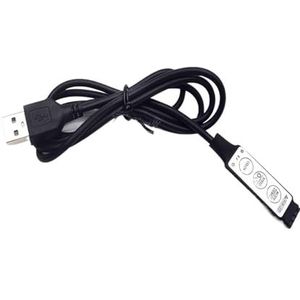 0,5 m 1 m RGB Controller 5V USB Connector Kabel 4 Pin Line Dimmer 3 toetsen voor 5V 5050 2835 RGB LED Strip TV Backlight (kleur: 5V USB-controller)