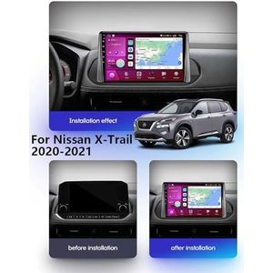 Android Autoradio Video Multimedia Speler, 9 Inch Touch Screen Radio Plug And Play Autotoebehoren met Bluetooth En Navigatie En Achteruitrijcamera Voor Nissan X-Trail Xtrail X - Trail 4 T33 2021 / Rog