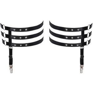 Cottelli - Jarretelgordel - Zwart - Leren Look - Dijband