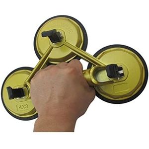 Klemmen voor auto's, voor het dragen van gereedschap van glas of steen voor platen, steenheffers, hefklem. (geel)