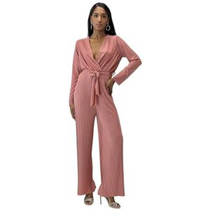 Elara Jumpsuit met lange mouwen voor dames, Roze One Size, One size