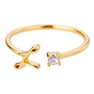 AZ Initial Rings voor vrouwen Open verstelbare roestvrijstalen trouwring Trend gouden kleur paar sieraden accessoires -7-L-rose gouden kleur
