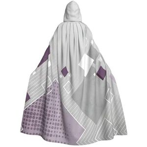 EdWal Verschillende gekleurde vierkanten print Unisex Hooded Mantel, Cosplay Heks Mantel, Volwassen Vampieren Cape, Carnaval Feestbenodigdheden