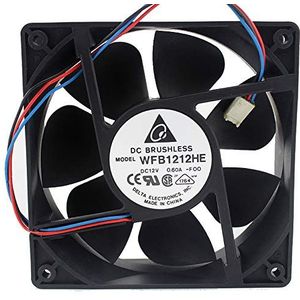 Delta WFB1212HE 12V 0.6A 12038 12CM Max Airflow Rate Double Ball Chassis Cooling Fan