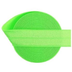 30002 5/8 ""(15 mm) 2 5 10 yards effen glanzend vouw over elastische spandex satijnen band haarband hoofdband jurk naaien kant trim-neon groen-15mm-2 yards