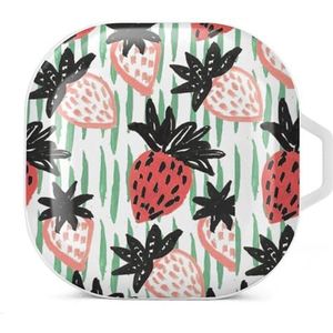 Aquarel Aardbei Oordopjes Hoesje Compatibel met Samsung Hard Shell Beschermhoes Wit-Stijl