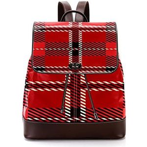 rode Royal Stewart Tartan gepersonaliseerde casual dagrugzak tas voor tiener, Meerkleurig, 27x12.3x32cm, Rugzak Rugzakken