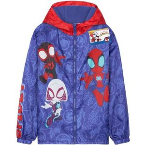 Get Trend Regenjas voor jongens en tieners, waterbestendige jas, lichte bovenkleding voor school of reizen, cadeaus voor jongens, Blauwe Spidey Fleece Voering, 7-8 jaar