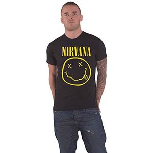 Nirvana T Shirt Flower Sniffin Band Logo Nevermind nieuw Officieel Mannen Zwart L