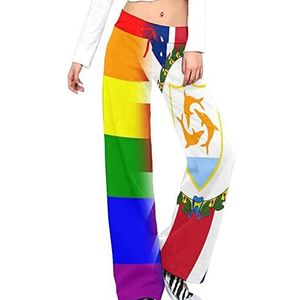 LGBT Pride And Anguilla Vlag Yoga Broek Voor Vrouwen Casual Broek Lounge Broek Trainingspak met Trekkoord L