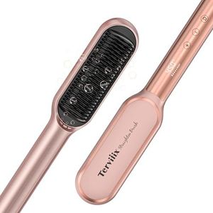 Terviiix Haar stijlborstel, stijltang, verwarmde kam, verwarmt tot 230℃ in 20 seconden, 14 temperatuurinstellingen, keramische haar stijltang, Anti-verbranding, dual voltage