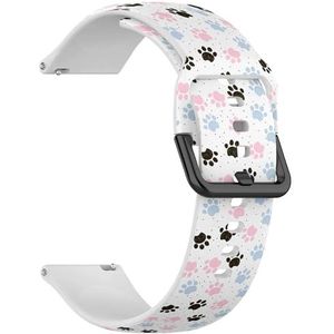 Compatibel met Garmin Forerunner 245 / 245 Music / 645/645 Music / 55 (Kleurrijke hondenpoten) 20 mm zachte siliconen sportband armband armband