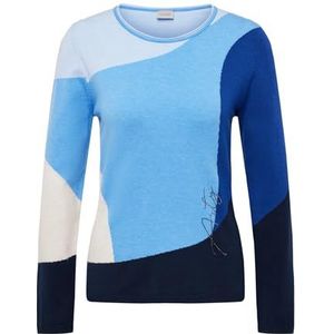 Rabe Pullover met patroon - ronde hals, lange mouwen, oceaanblauw, 46