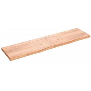 AUUIJKJF Planken Wandplank Lichtbruin 200x50x(2-6) cm Behandeld Massief Houten Eiken Meubels