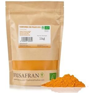 FRISAFRAN | Kurkuma Poeder Biologisch | 1kg | Biologische Kurkuma Poeder | kurkumawortel | Kurkuma gemalen | veganistisch | Kurkuma Bio | Kurkuma natuurlijk | Kurkuma Poeder | zonder toevoegingen