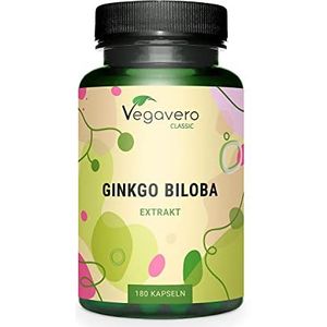 Vegavero GINKGO BILOBA capsules | 6000 mg (50:1-extract) | 24% flavonoglycosiden en 6% terpeenlactonen | 180 capsules | Veganistisch & zonder toevoegingen