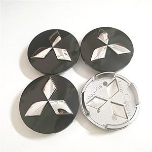 4 stuks auto-naafdoppen voor Mitsubishi, 60 mm auto-naafdoppen, wieldoppen, vervangende naafdoppen, stickers, naafdoppen D