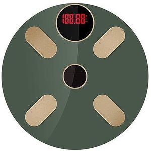 Lichaamsvetweegschaal Bluetooth BMI-weegschaal Weegschalen Slimme Elektronische Weegschaal LED Digitale Lichaamsweegschalen Badweegschaal Gemakkelijk Te Gebruiken(Green)