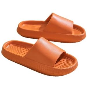 BDWMZKX Slippers Women's Summer Non-slip Slippers For Outdoor Use, Bathroom Bathing, Eva Indoor Home Sandals, Men's Home Wear Slippers-orange-36-37 (less Than 1-2 Yards)