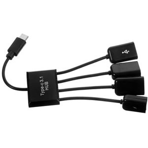 Gatuida 1set Usb Hub Converter Poorts Adapter Voor Pc u Disk Toetselbord Oplader Zwart Ondersteunt Hot Otg Voor Thuis Kantoorgebruik