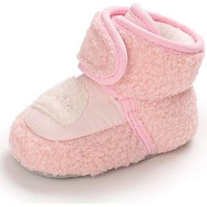 MASOCIO Baby jongens meisjes zachte zool warme winterlaarzen kleine kinderen antislip winter winterschoenen, roze, 12-18 maanden