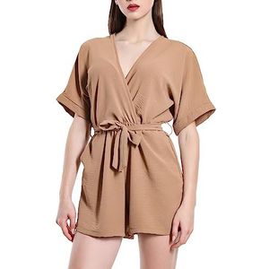 JOPHY & CO. Jumpsuit voor dames met V-hals (artikelnummer 6797), Korte kameel, 3XL