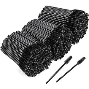 500 Stuks Mascara Wands Wimper Borstel Wenkbrauw Applicators Lash voor Wimper Extension-Zwart