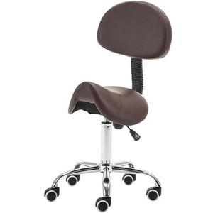 Ergonomische Kruk Met Heffunctie, Zadelkruk Met Rugleuning, Zadelstoel Met 360° Draaibaar, Laadvermogen 165 Lbs, For Thuiskantoor, Salonwinkel(Brown)