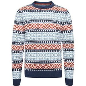 Blend BHTjorben gebreide trui voor heren, grof gebreide trui met Noors patroon, Dress Blues (194024), XXL