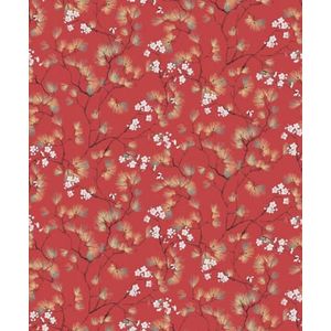behang bloemen rood 53 cm x 10.05 m - van Sanders & Sanders
