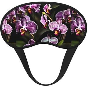 Paarse orchideeën print print unisex verduisterende slaapmasker comfortabel oogmasker voor reizen meditatie slaap reizen