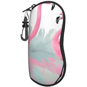 Roze flamingo. Onze brillenkoker heeft een ritsontwerp om de bril te beschermen tegen gemakkelijk vallen en gemakkelijk te dragen, en kan ook worden gebruikt als decoratie, Zwart, Eén Maat