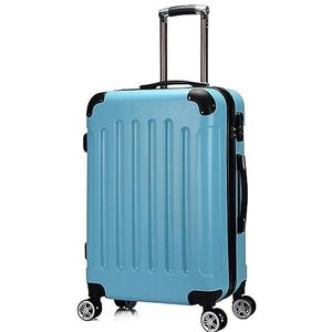 Lichtgewicht Koffer 20 Inch Harde Koffer Zakelijke Reisbagage, Draagbare Koffers Met Wielen Dubbele Ritssluiting Koffer Bagage (Color : Blue, Size : 20inch)
