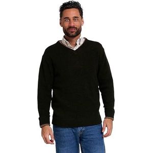 JACK PYKE Ashcombe - Trui met V-hals - 100% lamswol - donkerolijfgroen - L